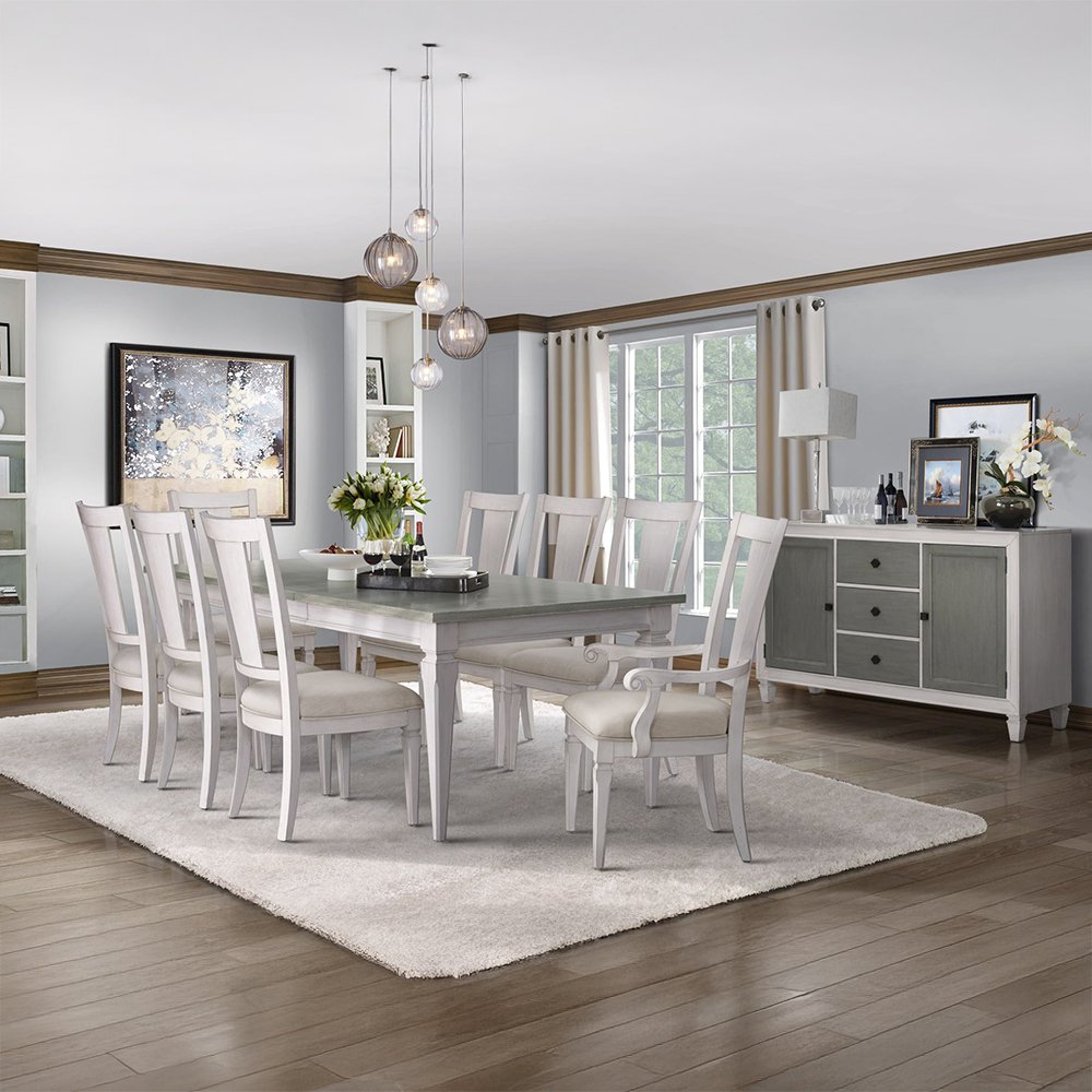 Katia Arm Chair (Set-2) Light Gray Linen & Weathered White. Picture 8