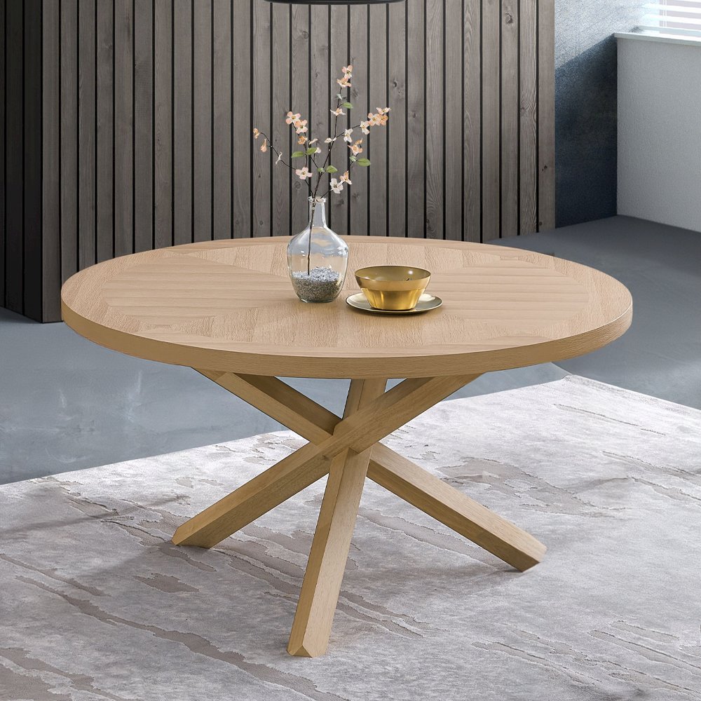 Kasem Round Dining Table Oak. Picture 1