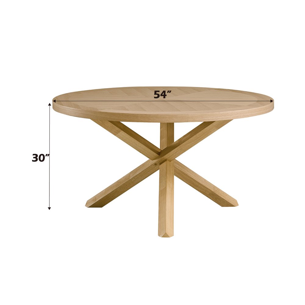 Kasem Round Dining Table Oak. Picture 5