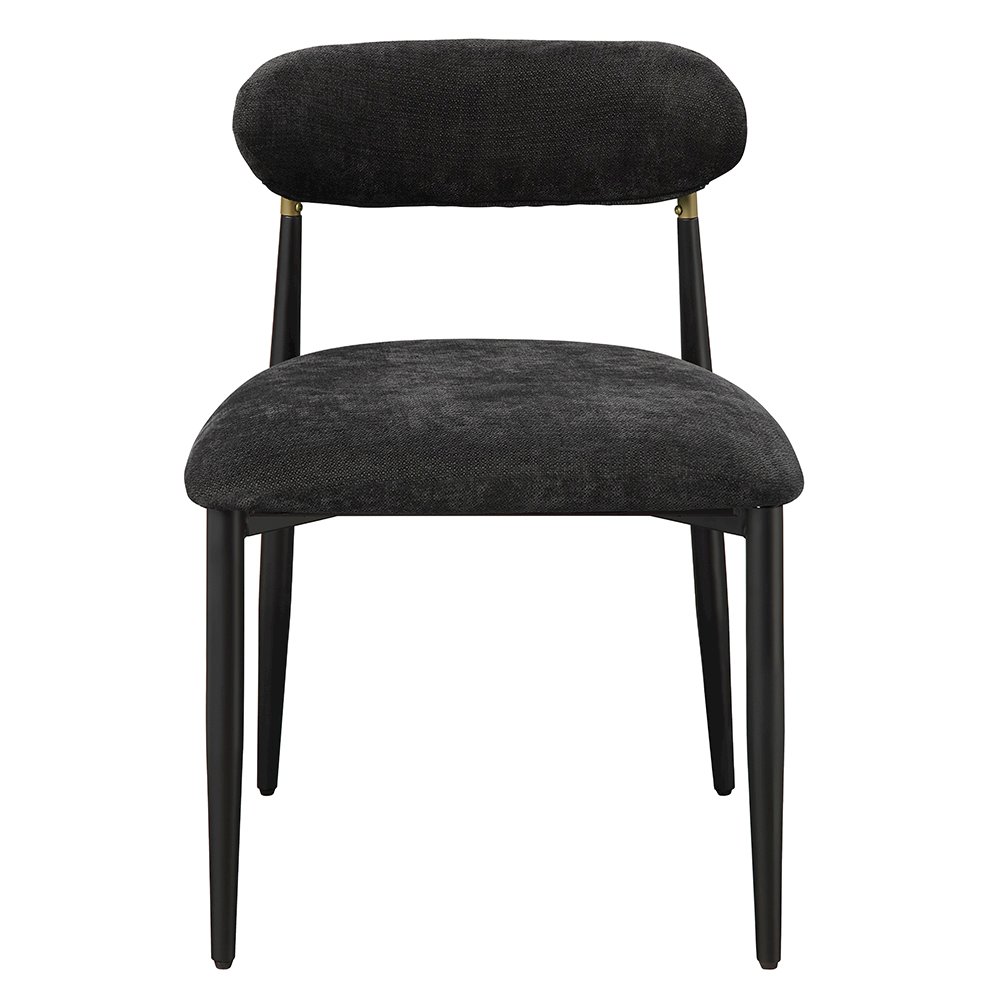 Jaramillo Side Chair (Set-2) Black Chenille & Black. Picture 3