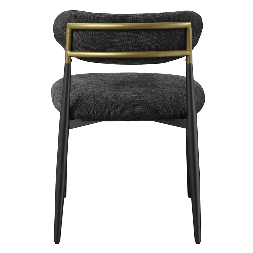 Jaramillo Side Chair (Set-2) Black Chenille & Black. Picture 4
