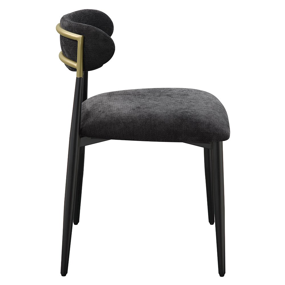 Jaramillo Side Chair (Set-2) Black Chenille & Black. Picture 5
