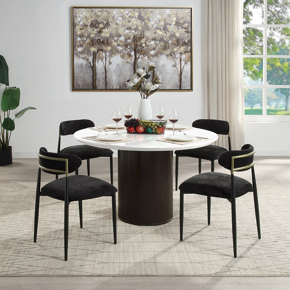 Jaramillo Side Chair (Set-2) Black Chenille & Black. Picture 7