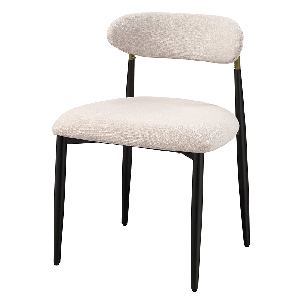 Jaramillo Side Chair (Set-2) Beige Linen & Black. Picture 1
