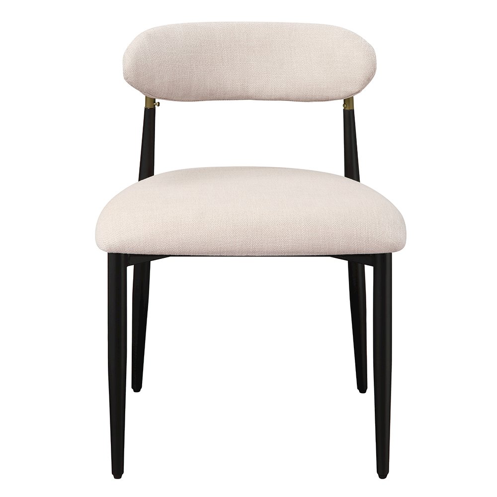 Jaramillo Side Chair (Set-2) Beige Linen & Black. Picture 3