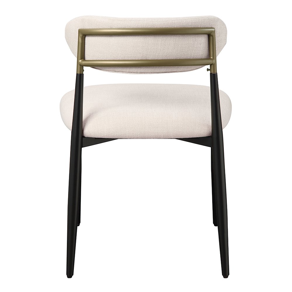 Jaramillo Side Chair (Set-2) Beige Linen & Black. Picture 4