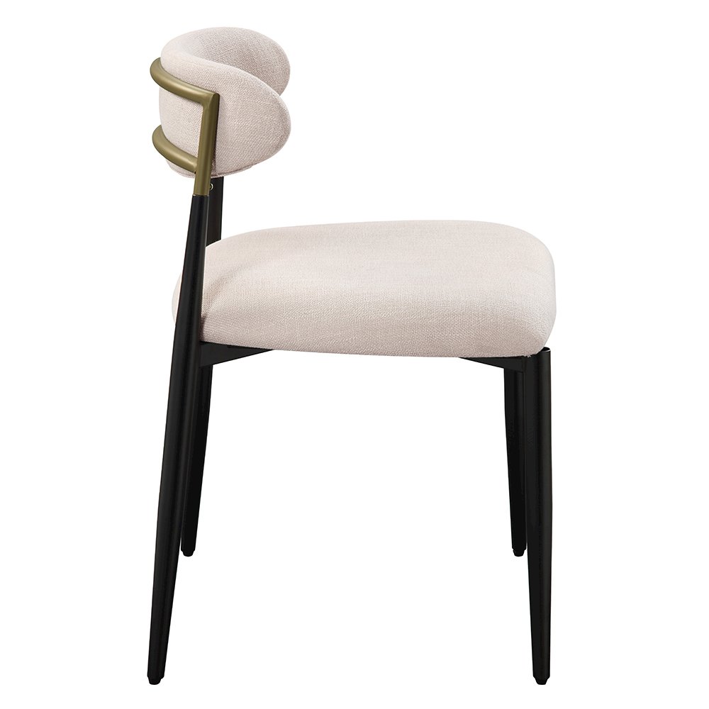 Jaramillo Side Chair (Set-2) Beige Linen & Black. Picture 5