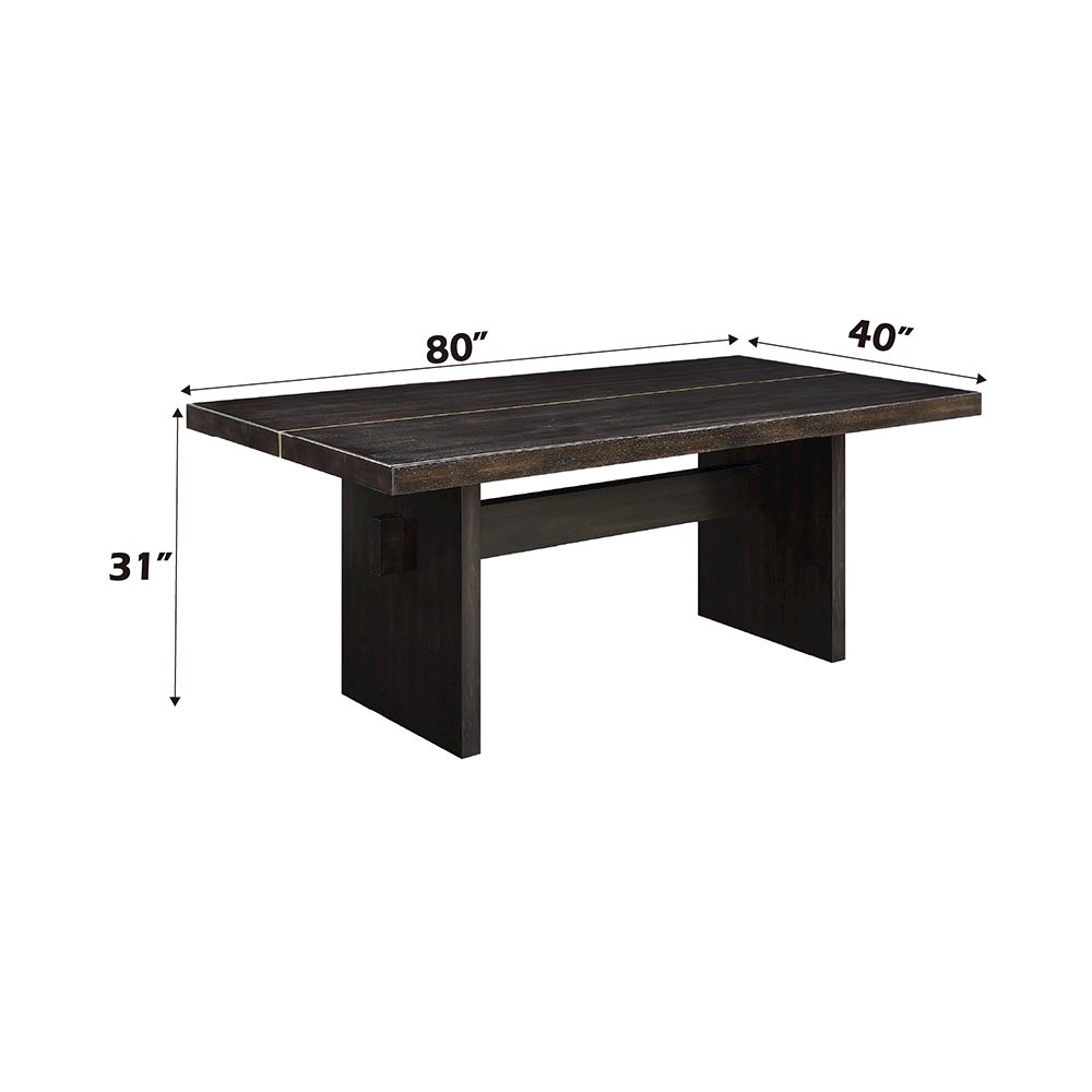 Jaramillo Dining Table Gold & Rustic Espresso. Picture 10