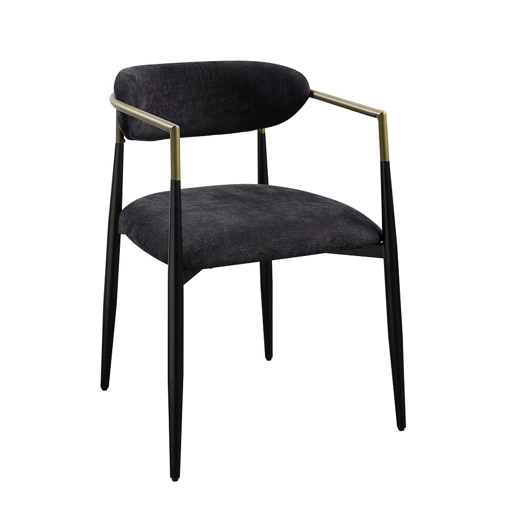 Jaramillo Arm Chair (Set-2) Black Chenille & Black. Picture 1