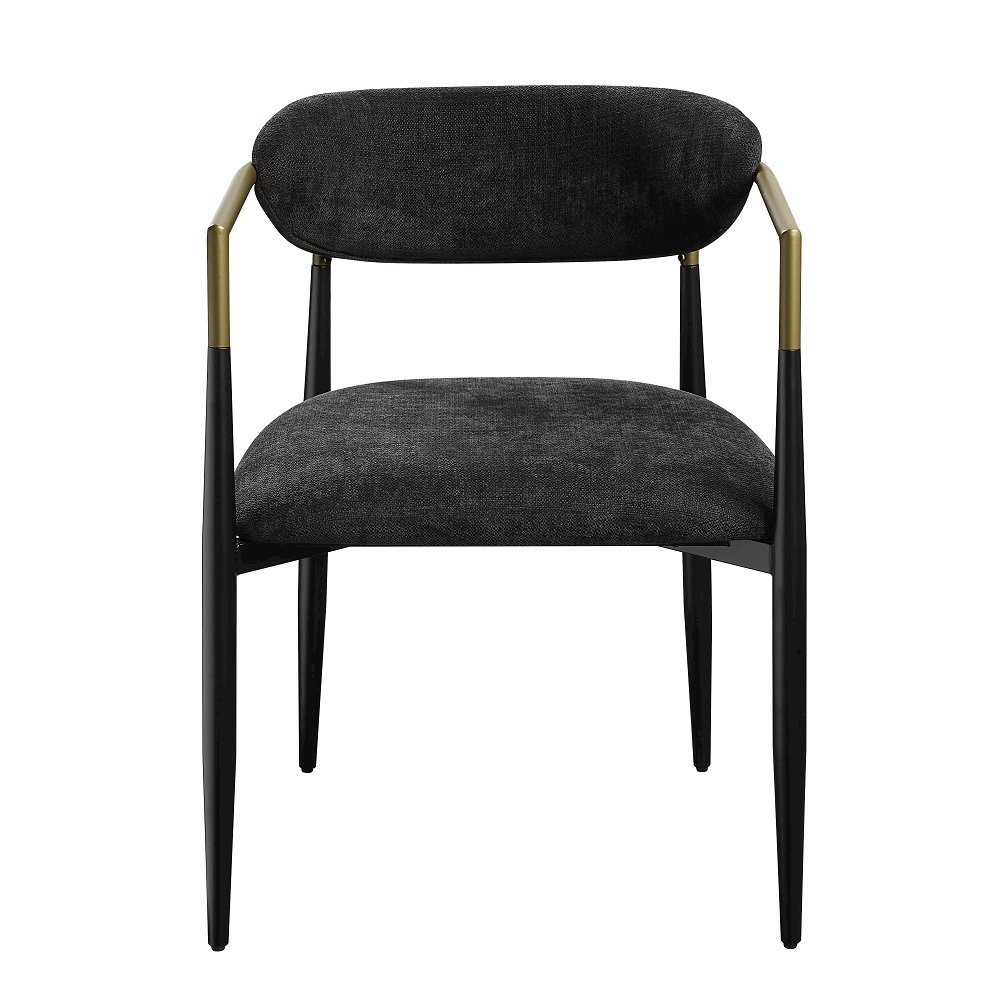 Jaramillo Arm Chair (Set-2) Black Chenille & Black. Picture 2