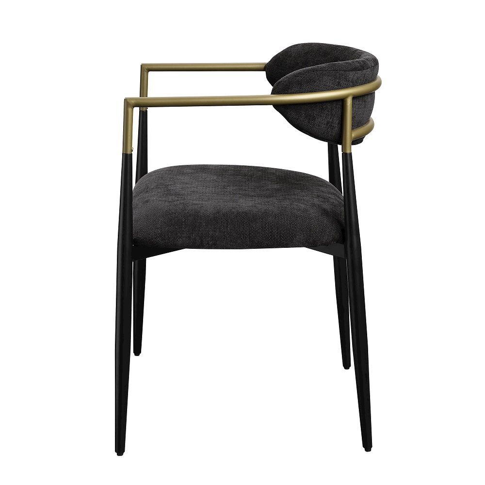 Jaramillo Arm Chair (Set-2) Black Chenille & Black. Picture 3