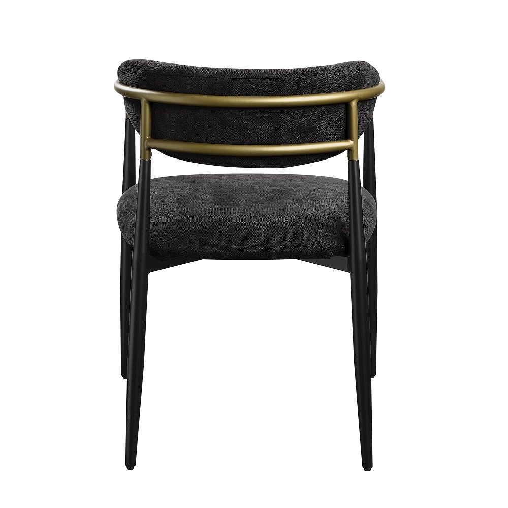 Jaramillo Arm Chair (Set-2) Black Chenille & Black. Picture 4