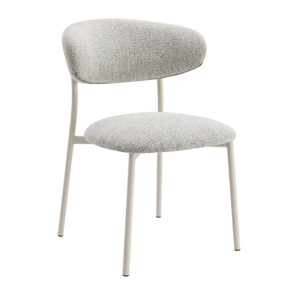 Kalam Side Chair (Set-2) Light Gray Boucle. Picture 2