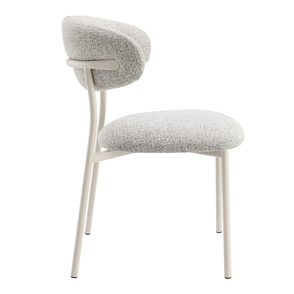 Kalam Side Chair (Set-2) Light Gray Boucle. Picture 4