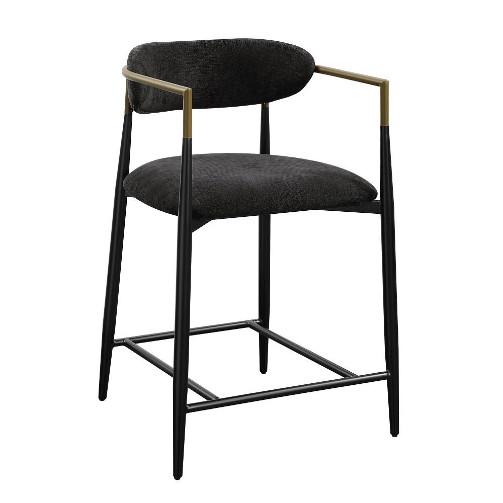 Jaramillo Counter Height Chair (Set-2) Black Chenille & Black. Picture 2