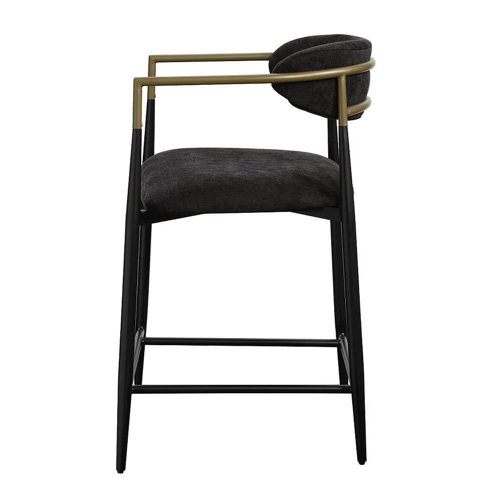 Jaramillo Counter Height Chair (Set-2) Black Chenille & Black. Picture 3