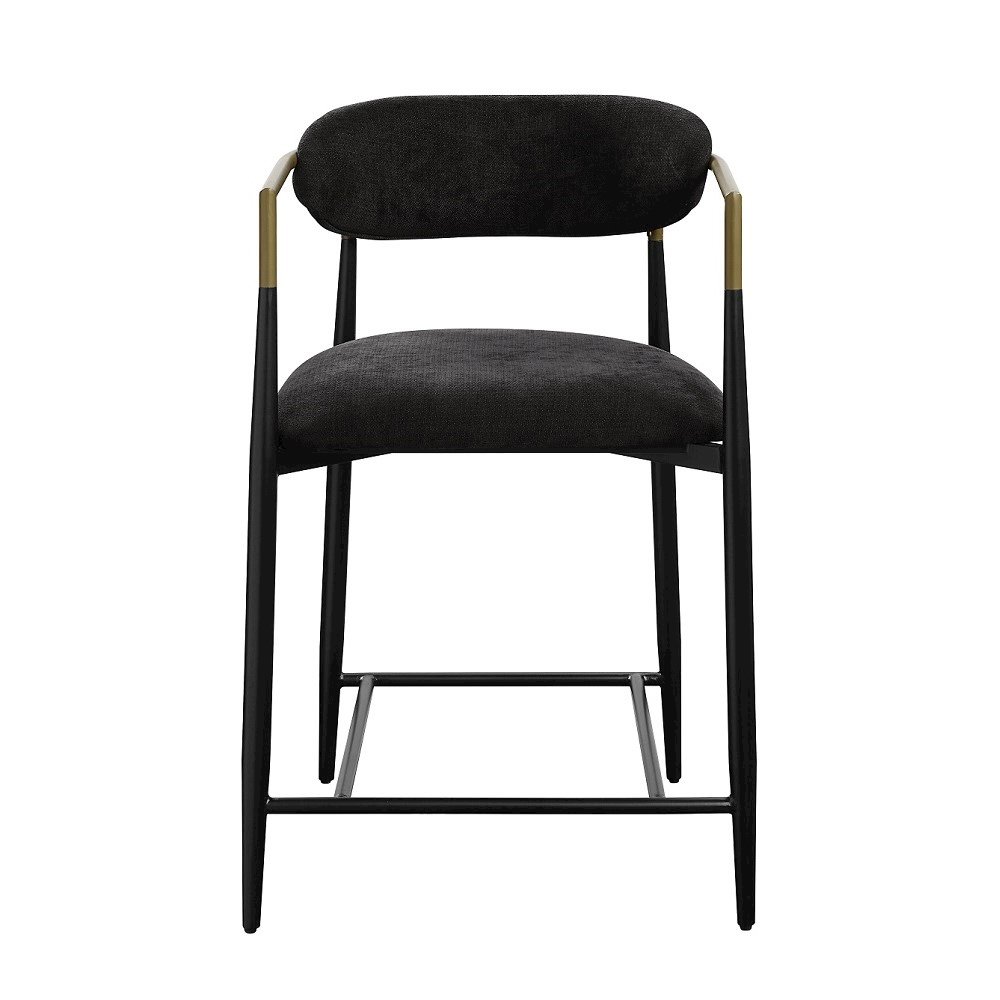 Jaramillo Counter Height Chair (Set-2) Black Chenille & Black. Picture 4