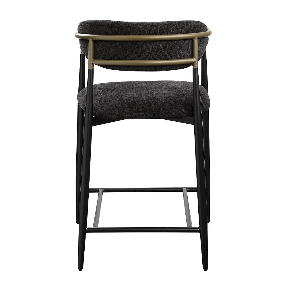 Jaramillo Counter Height Chair (Set-2) Black Chenille & Black. Picture 5