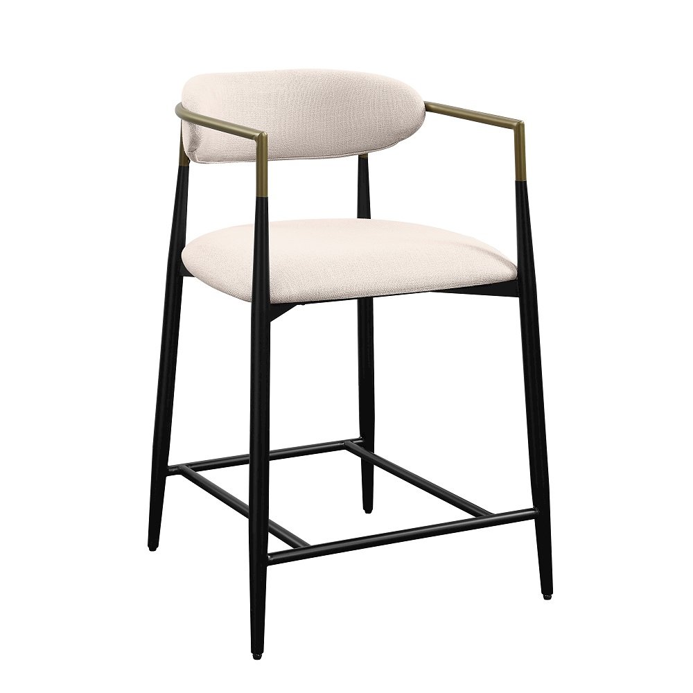 Jaramillo Counter Height Chair (Set-2) Beige Linen & Black. Picture 2