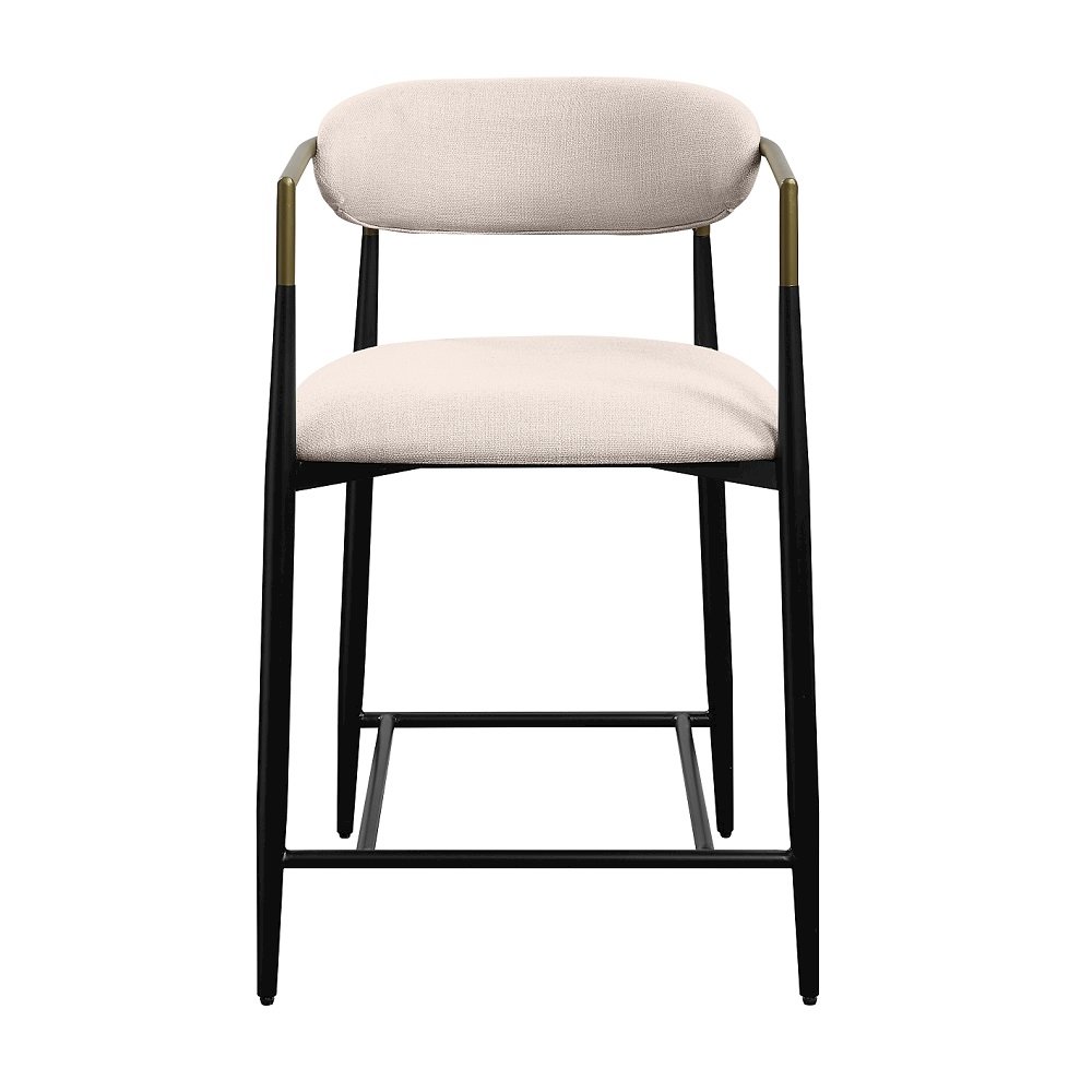 Jaramillo Counter Height Chair (Set-2) Beige Linen & Black. Picture 3