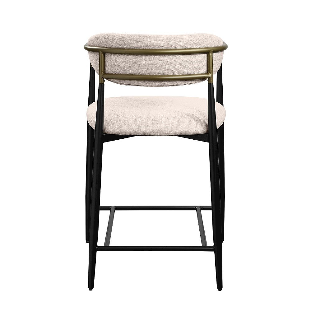 Jaramillo Counter Height Chair (Set-2) Beige Linen & Black. Picture 4