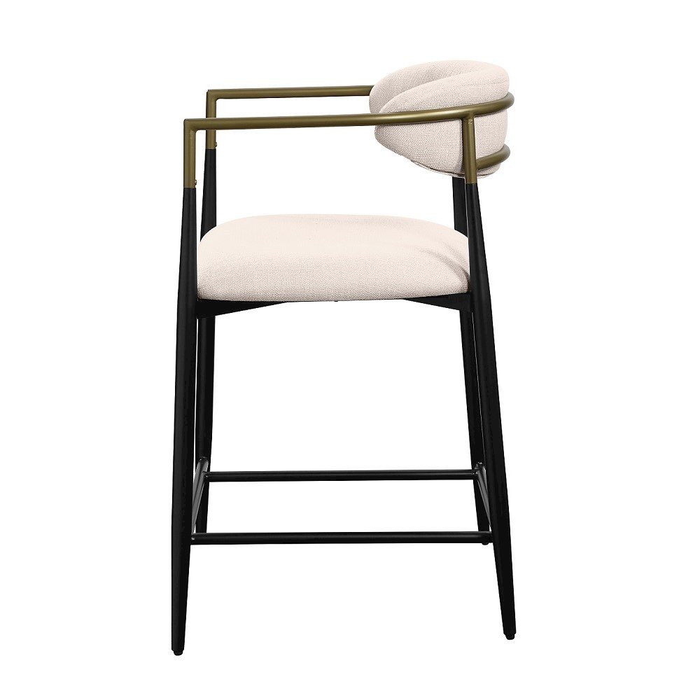 Jaramillo Counter Height Chair (Set-2) Beige Linen & Black. Picture 5