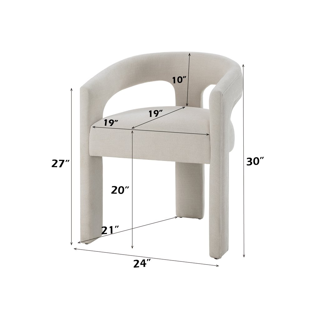Gamarya Arm Chair (Set-2) Beige Linen. Picture 8