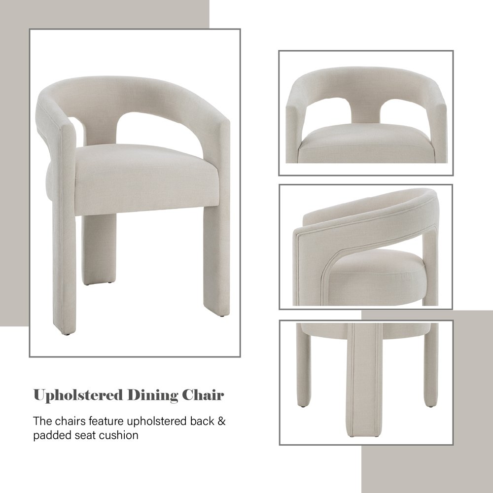 Gamarya Arm Chair (Set-2) Beige Linen. Picture 9