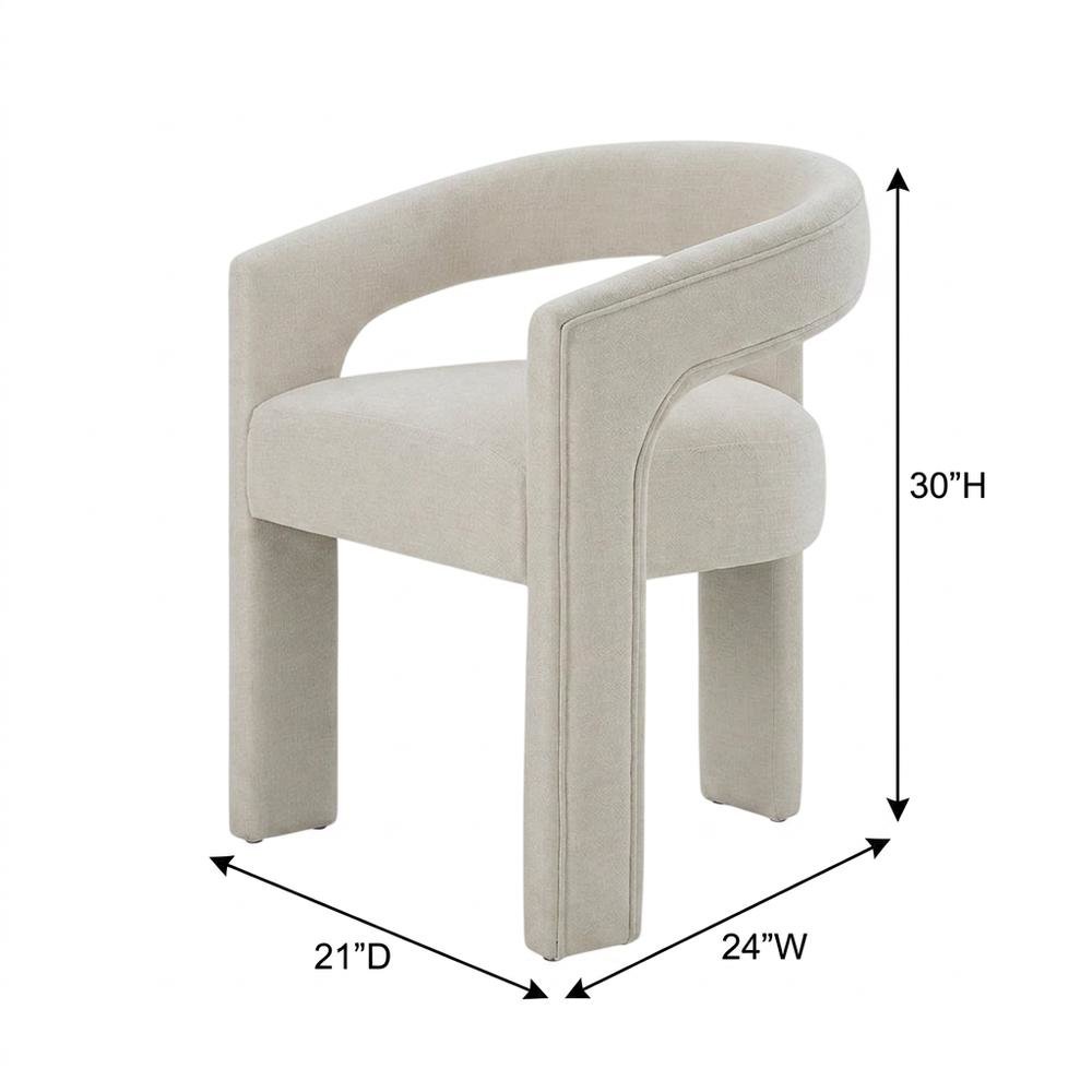 Linen-Upholstered Accent Chair for Living Room with Solid Wood Legs, Beige Linen, Set of 2. Picture 6