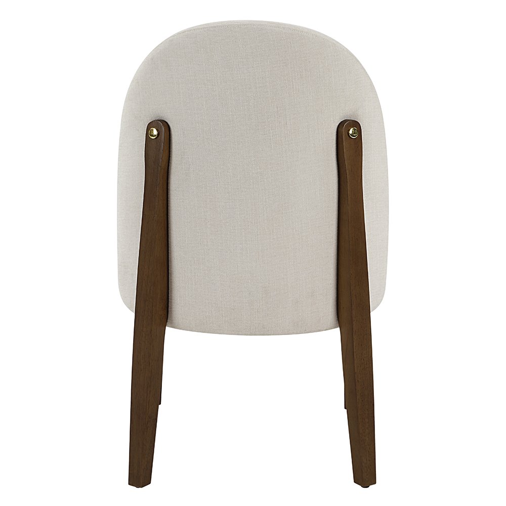 Gamarya Side Chair (Set-2) Beige Chenille & Dark Oak. Picture 5