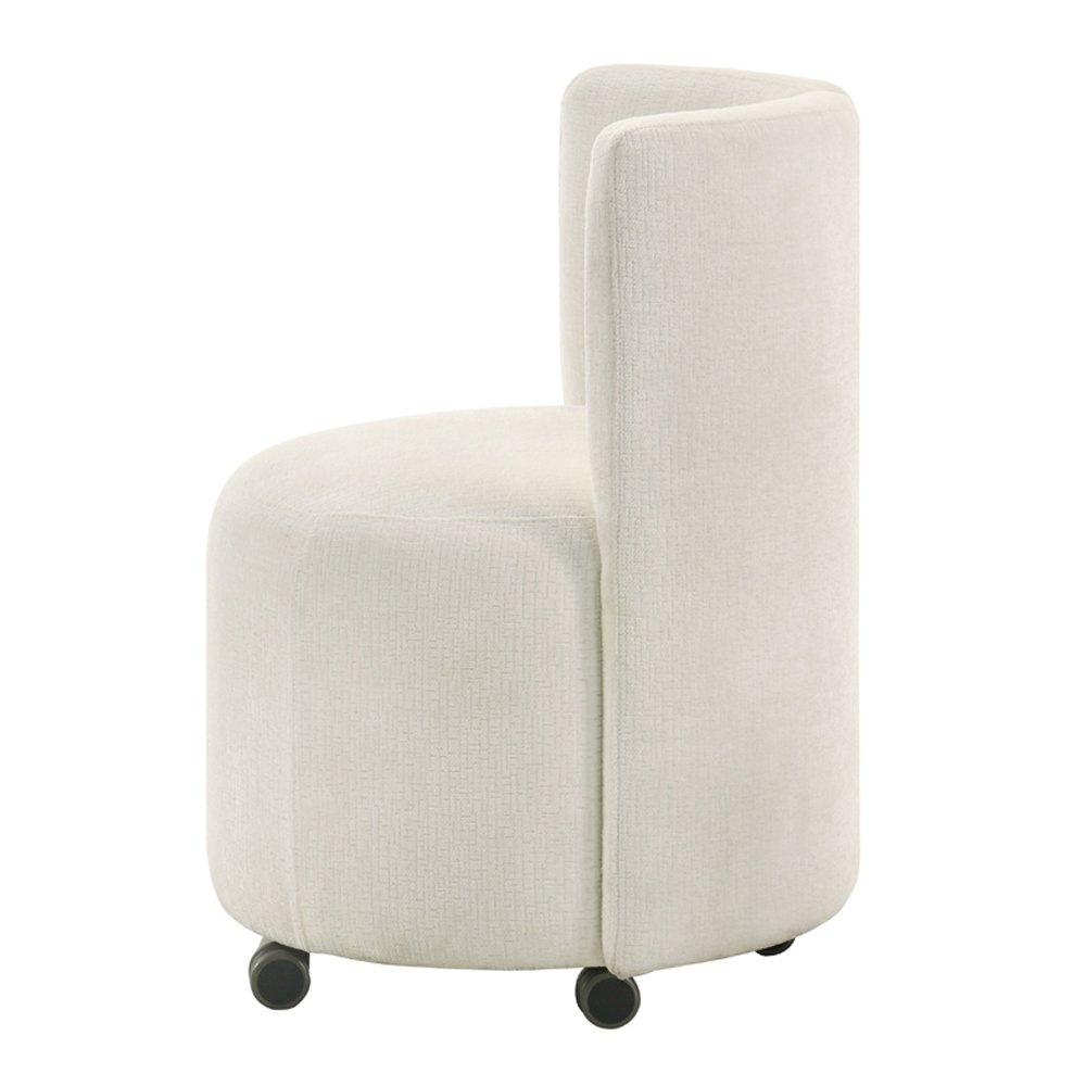 Blayde Side Chair w/Swivel (Set-2) White Chenille. Picture 4