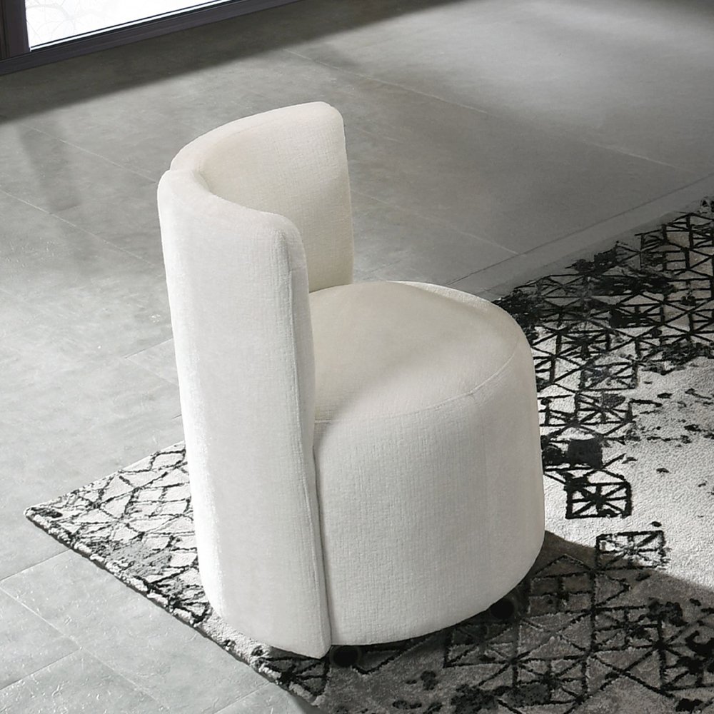 Blayde Side Chair w/Swivel (Set-2) White Chenille. Picture 2