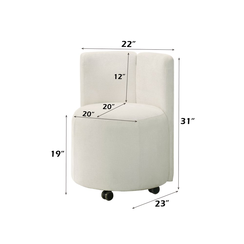Blayde Side Chair w/Swivel (Set-2) White Chenille. Picture 6