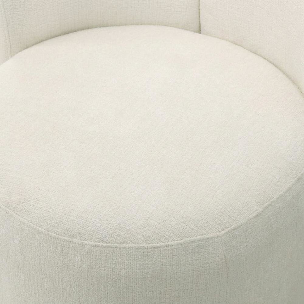 Chenille Upholstered Swivel Accent Chair, White Chenille, Set of 2. Picture 7