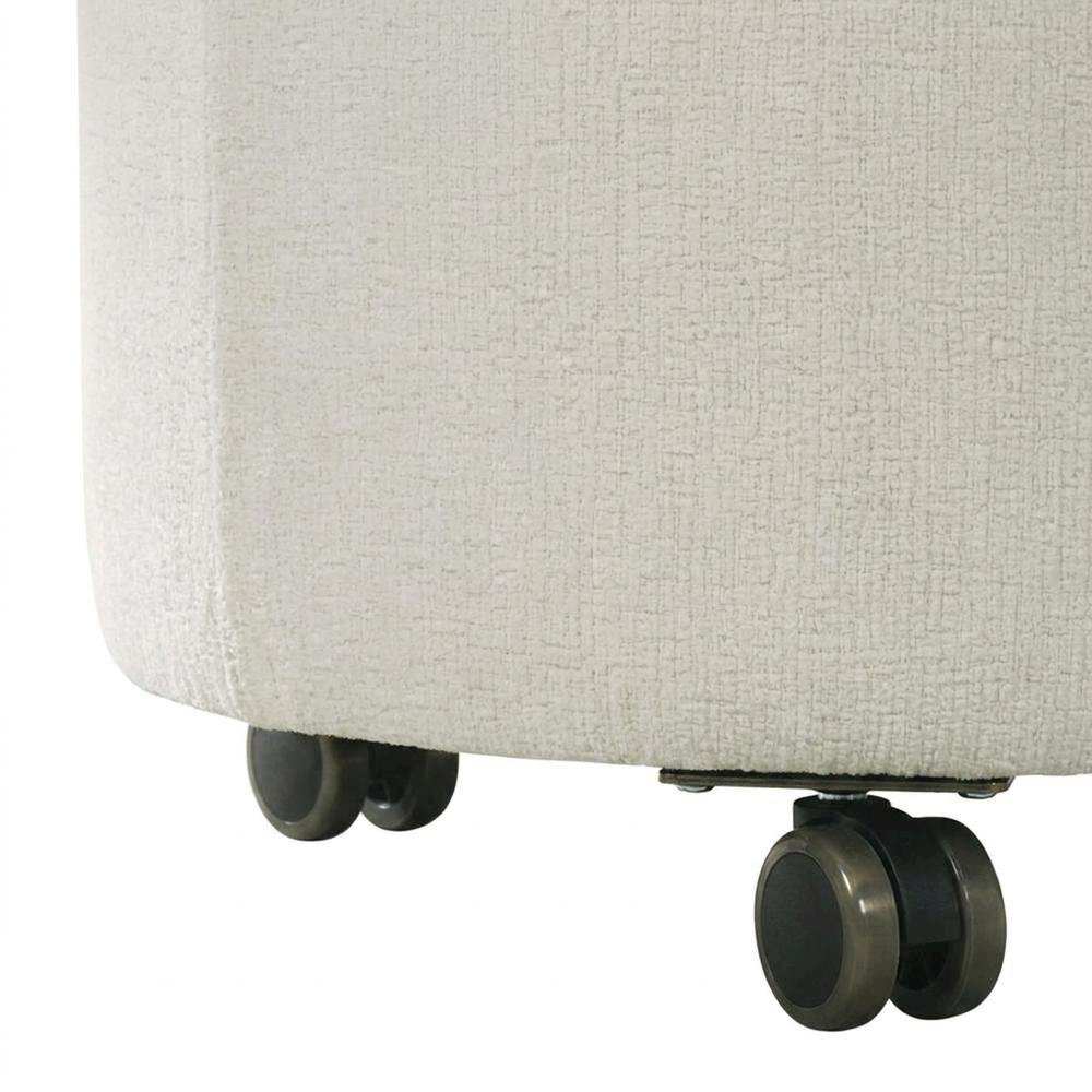 Chenille Upholstered Swivel Accent Chair, White Chenille, Set of 2. Picture 8