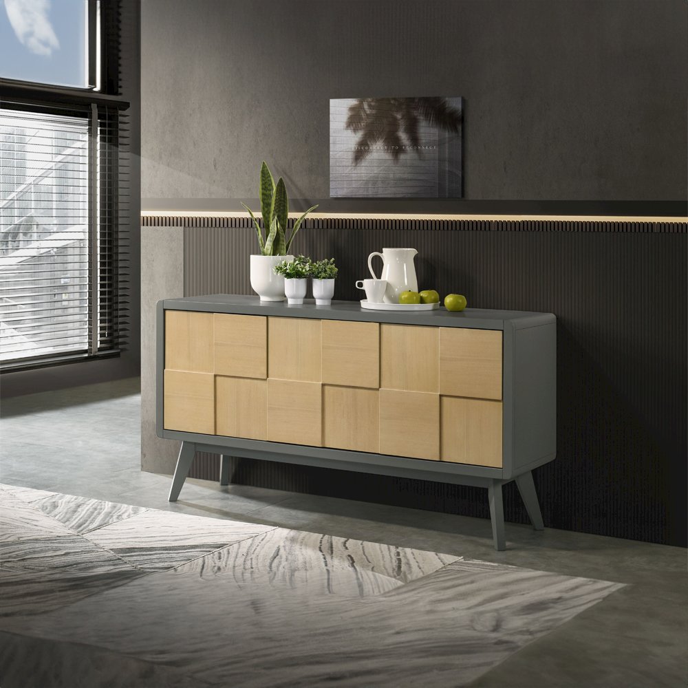Blayde Server Light Gray & Natural. Picture 1
