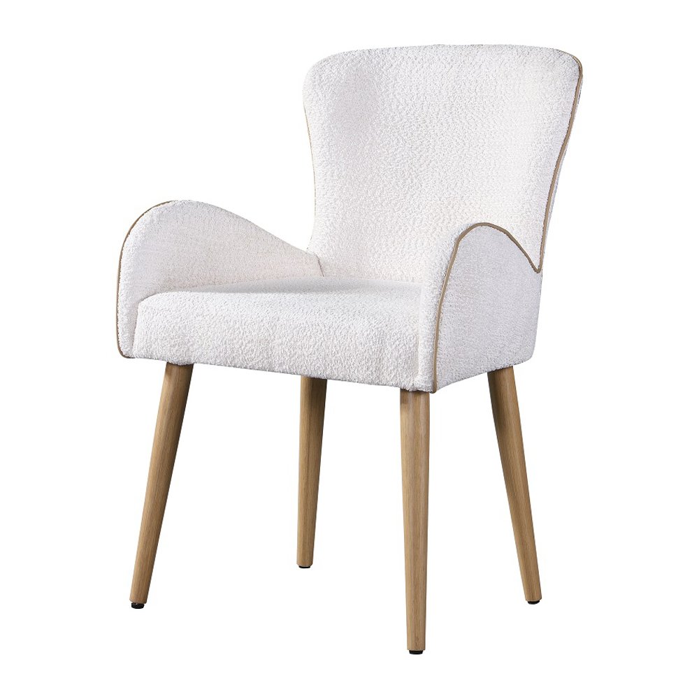 Qwin Side Chair (Set-2) Beige Boucle & Oak. Picture 2