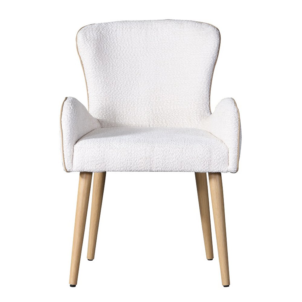 Qwin Side Chair (Set-2) Beige Boucle & Oak. Picture 3
