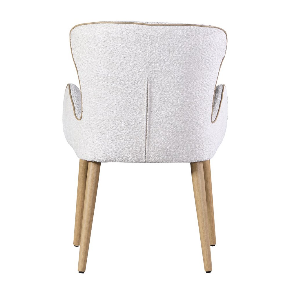 Qwin Side Chair (Set-2) Beige Boucle & Oak. Picture 5