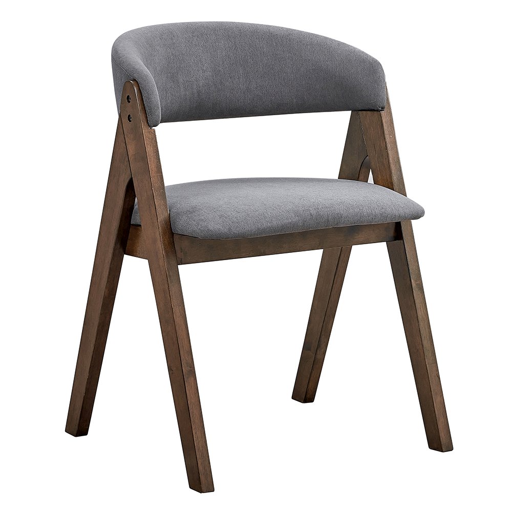 Keiki Side Chair (Set-2) Gray Fabric & Walnut. Picture 2