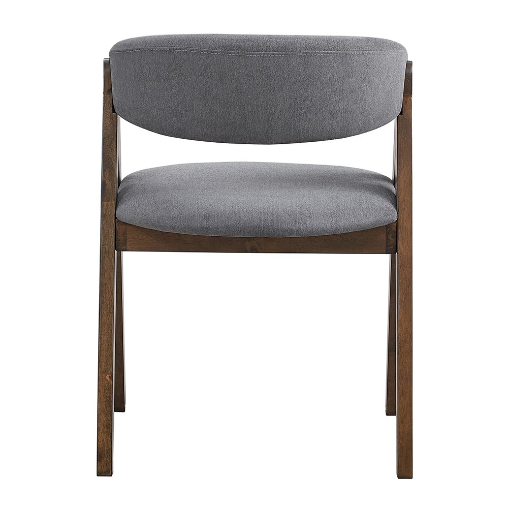 Keiki Side Chair (Set-2) Gray Fabric & Walnut. Picture 5