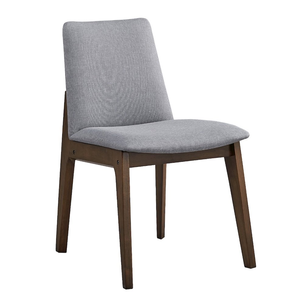 kaela Side Chair (Set-2) Light Gray Fabric & Walnut. Picture 2
