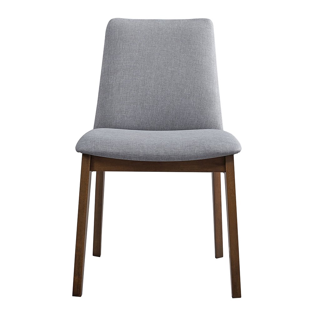 kaela Side Chair (Set-2) Light Gray Fabric & Walnut. Picture 3