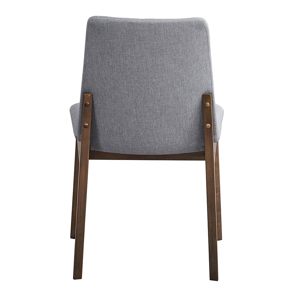 kaela Side Chair (Set-2) Light Gray Fabric & Walnut. Picture 5