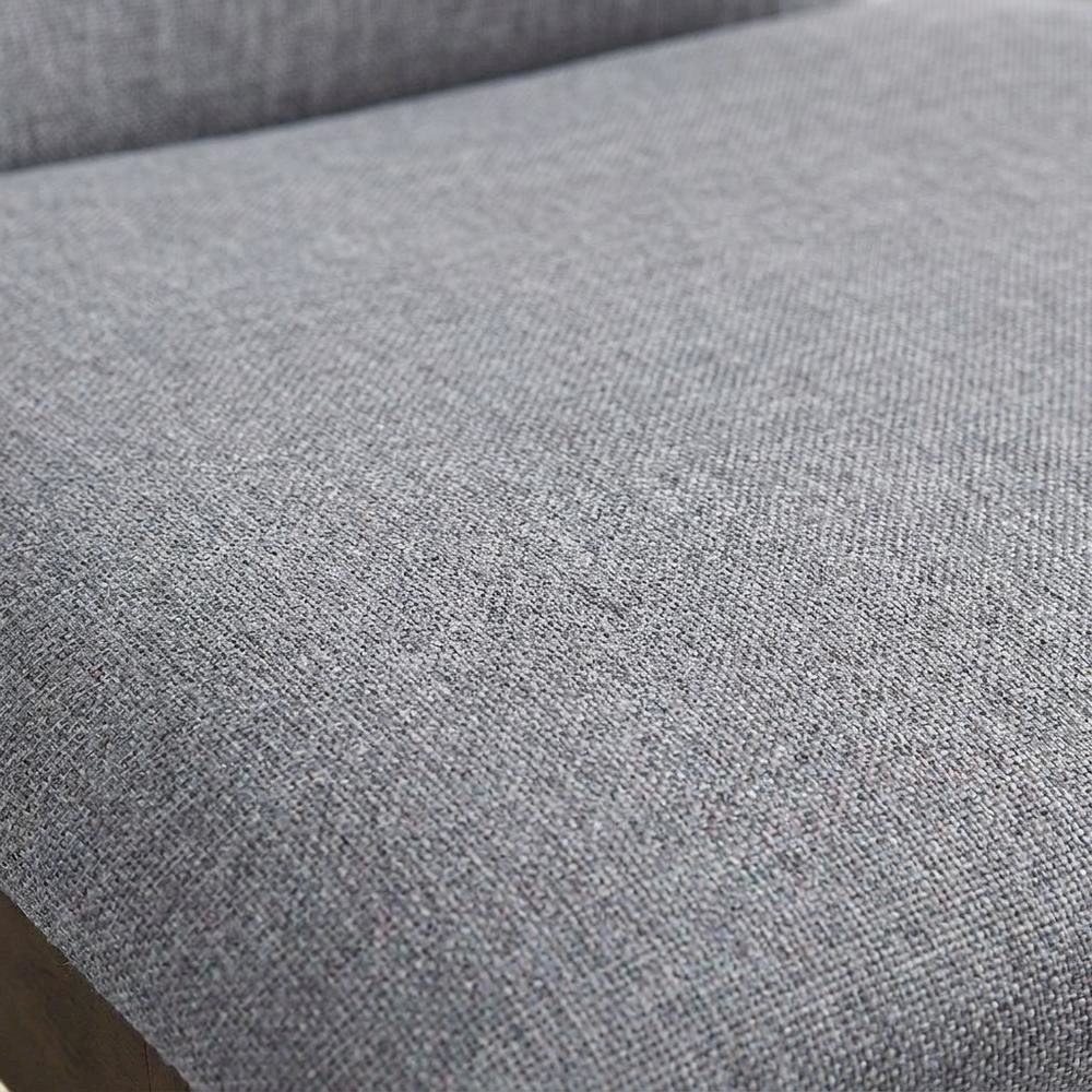 Fabric Dining Side Chair, Scandinavian, Light Gray Fabric & Walnut, Set of 2. Picture 7