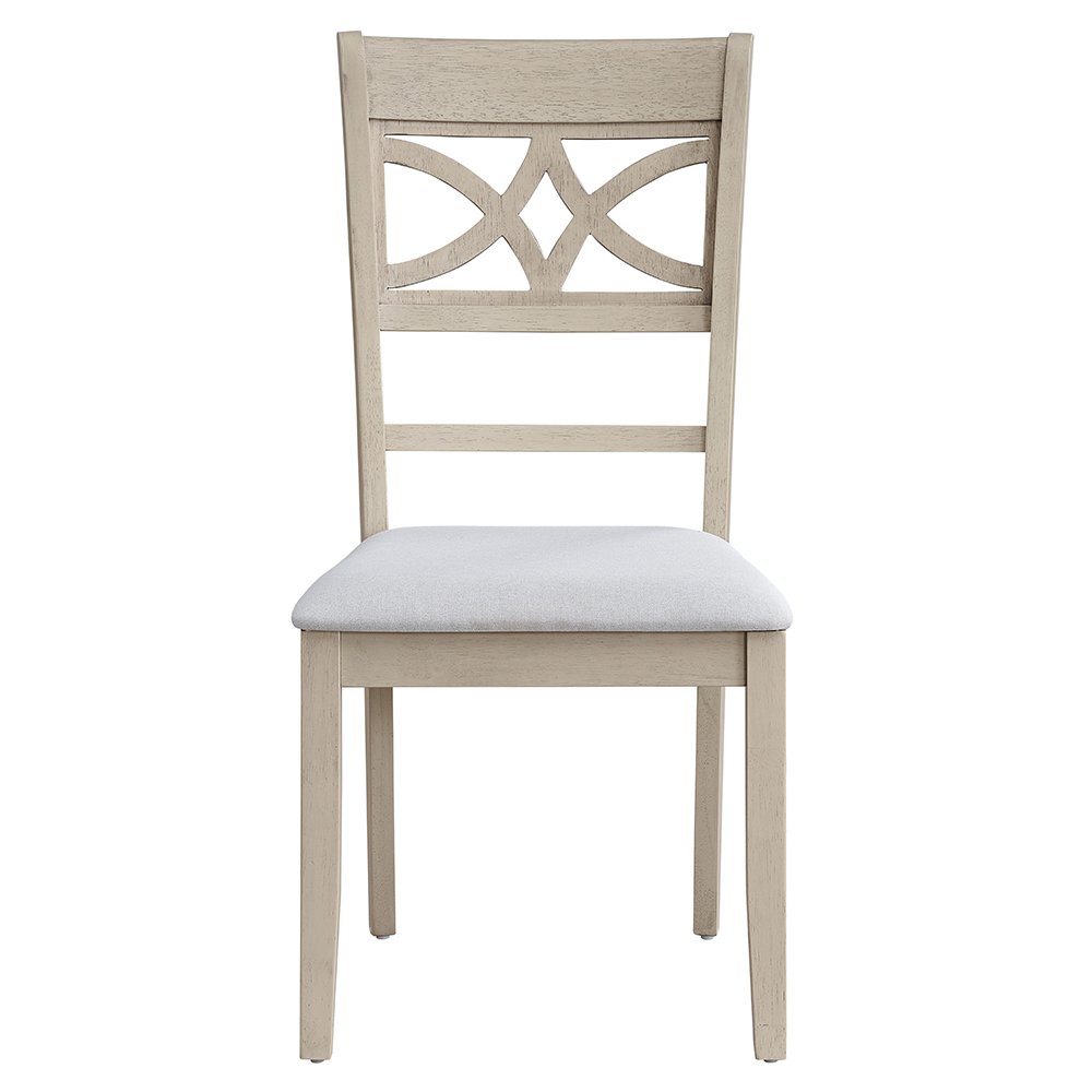 Ferris Side Chair (Set-2) Beige Linen & Antique Bone White. Picture 3