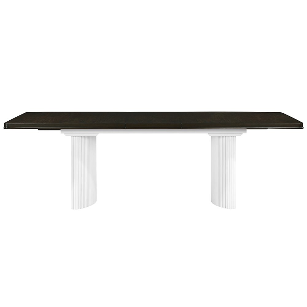 Carena Dining Table w/Leaf White & Walnut. Picture 3