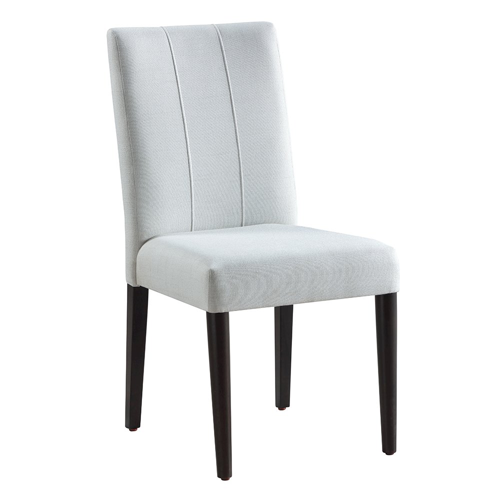 Carena Side Chair (Set-2) Light Gray Fabric, White & Walnut. Picture 2
