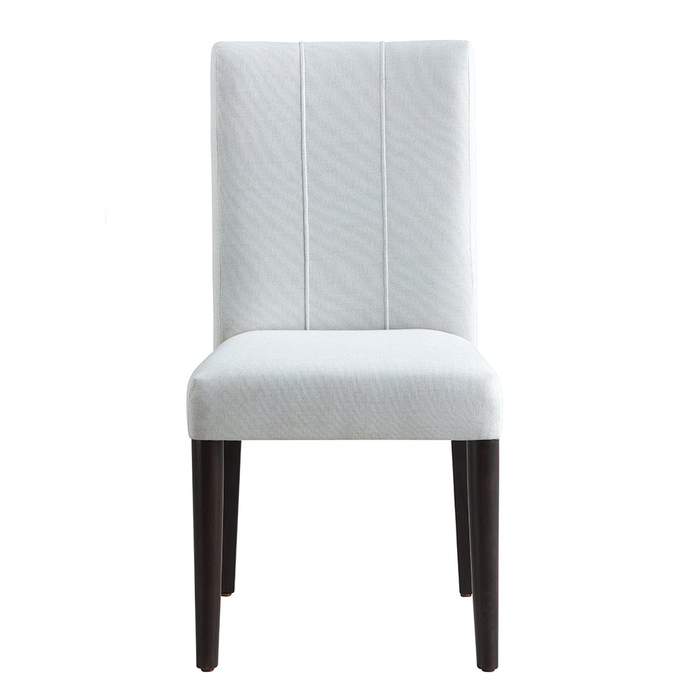Carena Side Chair (Set-2) Light Gray Fabric, White & Walnut. Picture 3