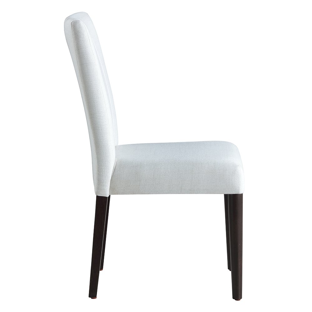 Carena Side Chair (Set-2) Light Gray Fabric, White & Walnut. Picture 4